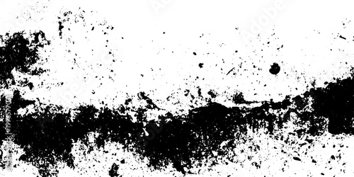 Black and White Grunge Ink Splatter and Distressed Paint Spray Texture Background Vector Illustration