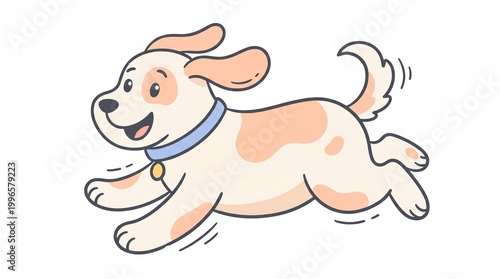Cute Running Doodle Dog
