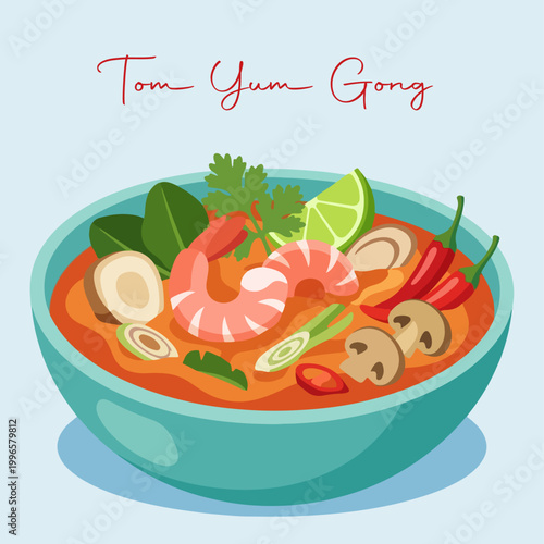 Spicy Thai Shrimp Soup Bowl