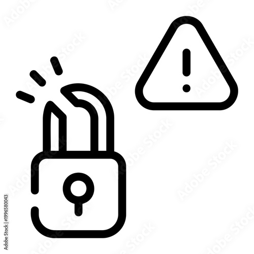 data breach line icon
