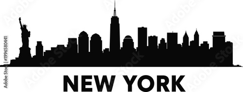 New york city skyline silhouette with text a bold urban representation