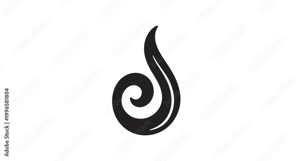 Fototapeta premium Black Flame Icon Simple Design Element.