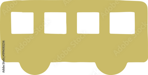 Minimalist Yellow Bus Icon for Public Transport and School Travel