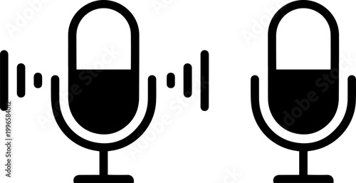 modern microphone and headset communication vector illustration