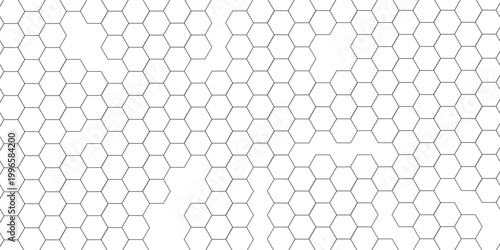 Abstract design featuring a continuous hexagonal pattern forming a wave-like structure on a white background.