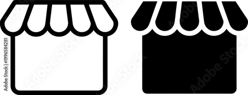 pair of minimalist house icons flat design vector illustration