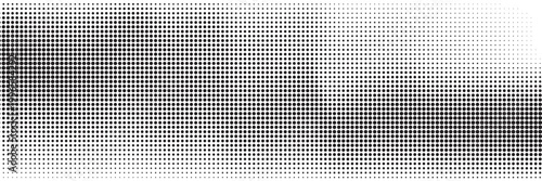 Set of halftone dots gradient pattern texture isolated on white background. Straight dotted spots using halftone circle dot raster texture. Vector blot half tone collection.