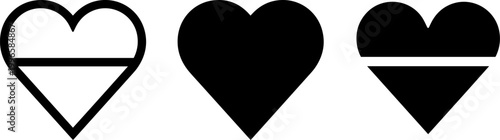 broken heart icons set flat design vector illustration