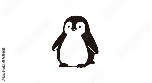 Obraz na płótnie Simple Black and White Penguin Illustration.