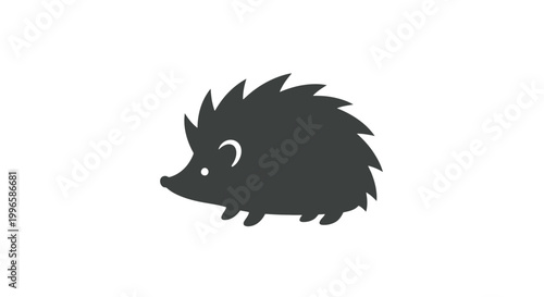 Black Silhouette of a Hedgehog Icon.
