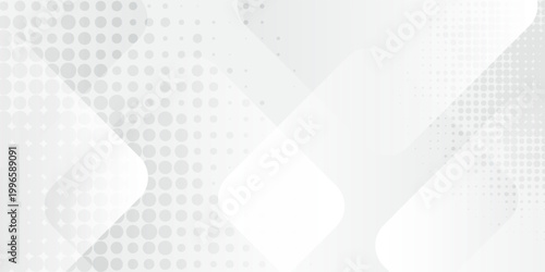 Abstract White and Light Grey Background with Soft Halftone Dot Pattern, Modern Minimalist Geometric Tech Backdrop, Professional Clean Vector for Business Presentation and Web Banner