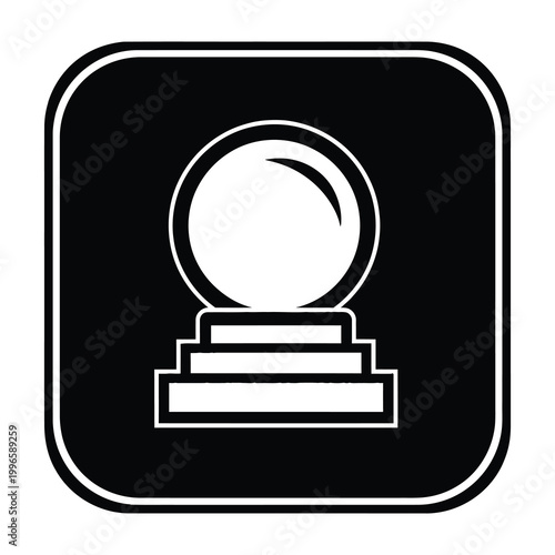 Crystal ball on pedestal symbolizing fortune telling and mysticism