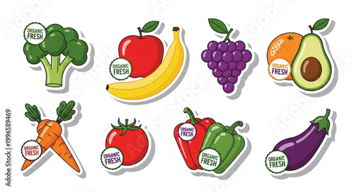 Assorted Fresh Fruits and Vegetables Collection.