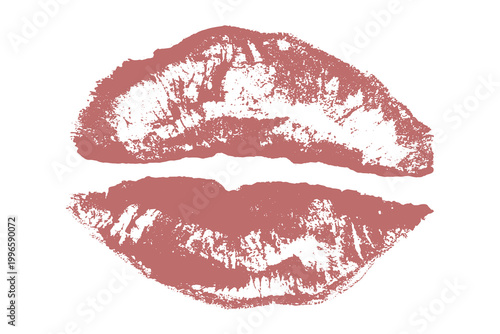 Lipstick kiss mark Romantic lip print Imprint of lips kiss Sexy lips makeup Female mouth Love symbol Design element for beauty fashion poster Valentines Day wedding