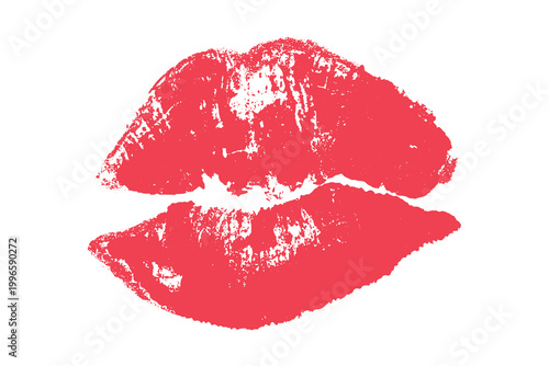 Lipstick kiss mark Romantic lip print Imprint of lips kiss Sexy lips makeup Female mouth Love symbol Design element for beauty fashion poster Valentines Day wedding