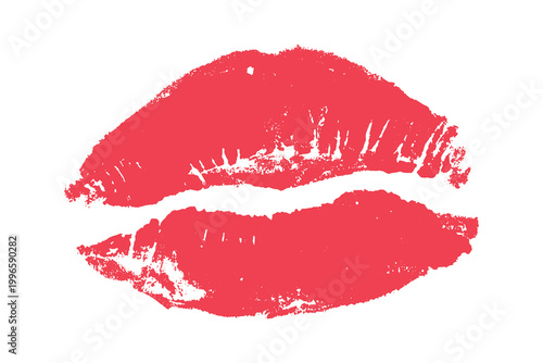 Lipstick kiss mark Romantic lip print Imprint of lips kiss Sexy lips makeup Female mouth Love symbol Design element for beauty fashion poster Valentines Day wedding