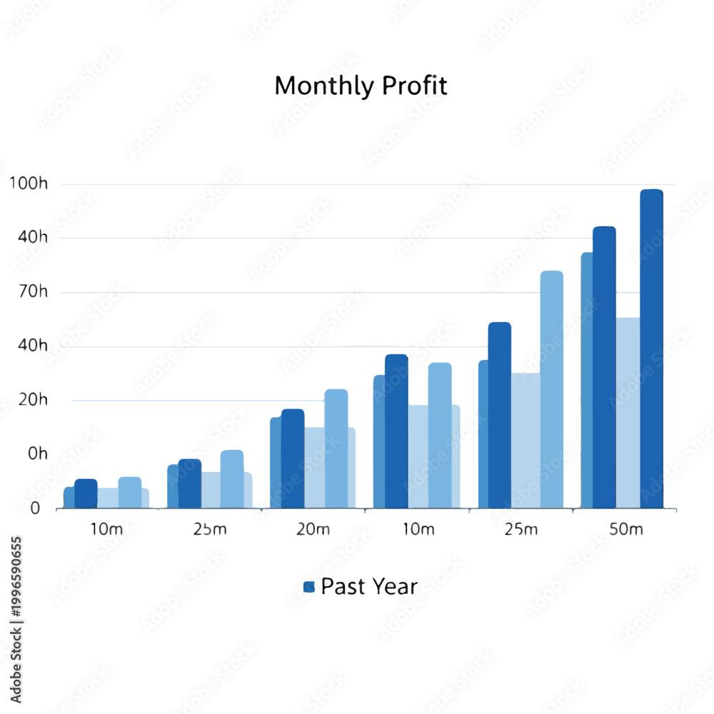 Fototapeta premium A bar graph showing monthly profit data