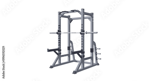 Heavy Duty Power Rack Cage with Barbell for Strength Training and Weightlifting