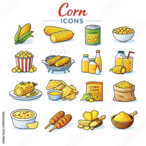 Fresh Corn Cobs on Farm Field with Green Leaves and Natural Agricultural Harvest