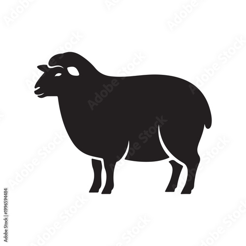 Sheep Icon Vector Illustration. Sheep Silhouette Isolated On A White Background