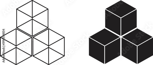 geometric cube arrangement in black and white vector illustration high quality professional detailed modern elegant stylish clean crisp vibrant colorful digital