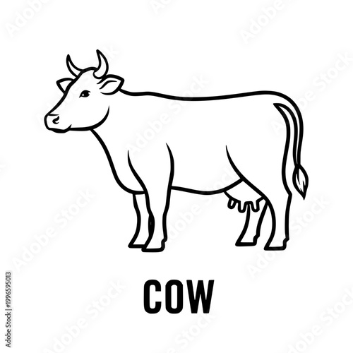 Cow icon outline vector illustration