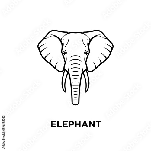 Elephant Head Silhouette Icon