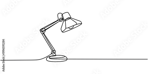Black line of adjustable desk lamp with geometric shade line black and white adjustable arm geometric lampshade