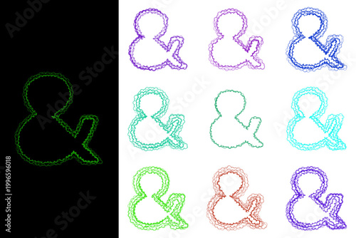 Colorful Generative Art Ampersand Symbols for Creative Coding and Tech Branding Graphics