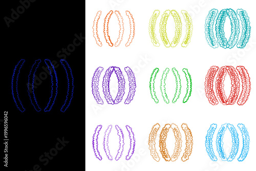 Abstract Hand Drawn Parentheses and Brackets for Coding Software Development and Creative Writing Graphics