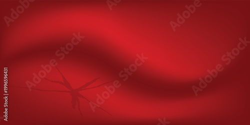 Abstract red gradient background, light and shadow on the backdrop with dimensions, hot tone wall with intense color, horizontal wallpaper.