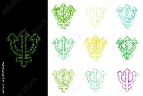 Neptune Astrological Symbol Set for Modern Spiritual Branding and Birth Chart Design