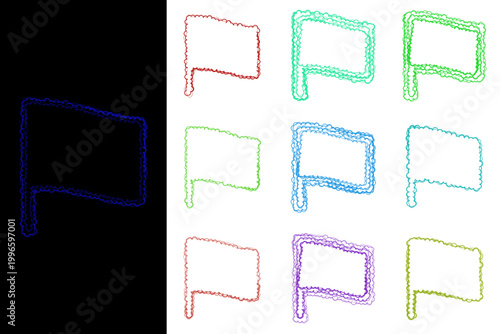 Hand drawn scribble flag icons for gamification task tracking and progress markers