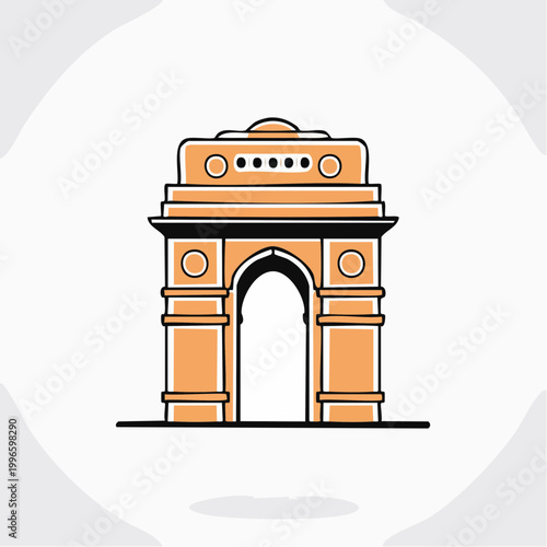 India Gate Landmark Illustration