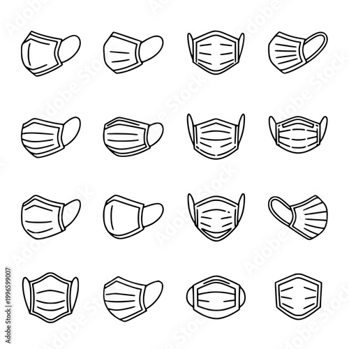 Medical Masks Icon Set