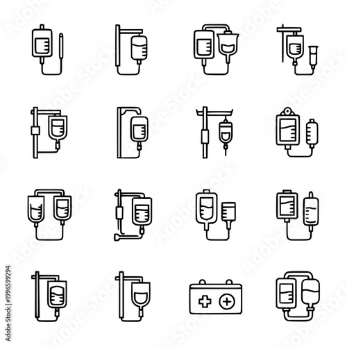 Medical Infusion Icons Set
