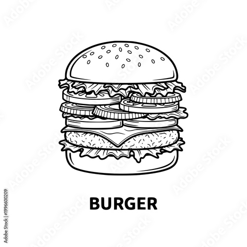 Hand-drawn Burger Illustration