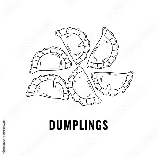 Hand-Drawn Dumplings Illustration