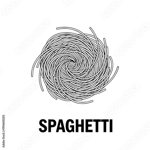 Spaghetti Nest Icon Line Art