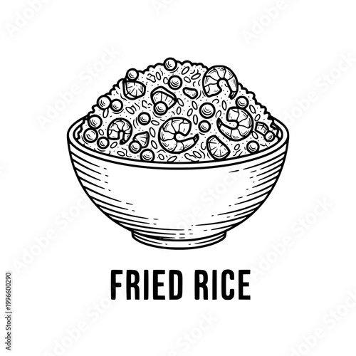 Fried Rice Bowl Illustration