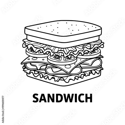 Hand-drawn sandwich illustration