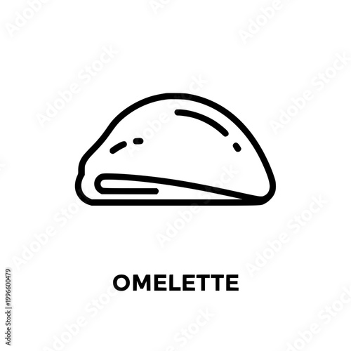 Omelette icon, simple line drawing