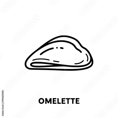 Omelette icon, hand-drawn style