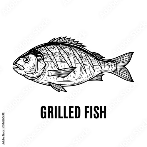 Grilled Fish Illustration