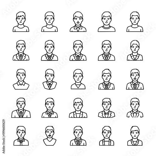 Male Avatars Icons Set