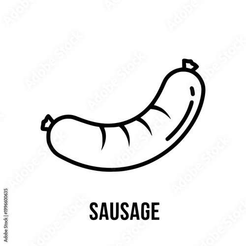 Sausage icon, minimal line art