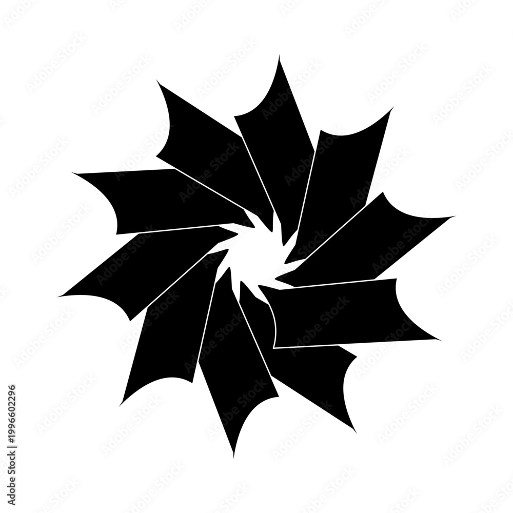 Obraz premium Intricate Black Fill Floral Mandala Circular Repeat Pattern Vector EPS for Luxury Invitation Design and Botanical Branding