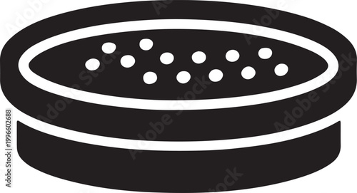 Kitchen sieve icon for sifting flour or straining ingredients in flat vector style