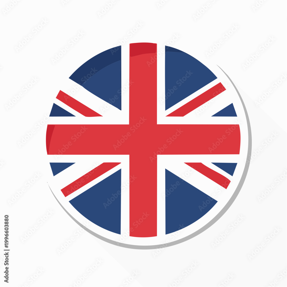 Obraz premium Circular Union Jack Flag Icon