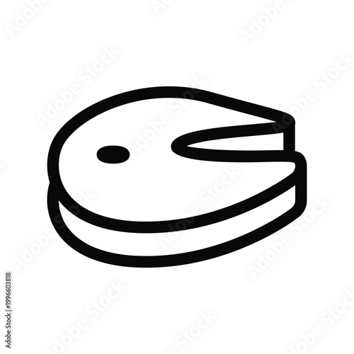salmon meat outline icon vector design good for web or mobile app